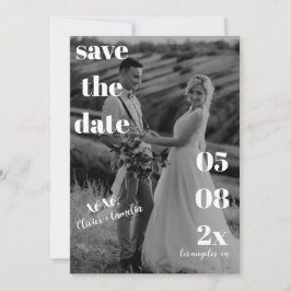 RESERVE A DATA CASAMENTO MODERNO MINIMALISTA PRETO E BRANCO 