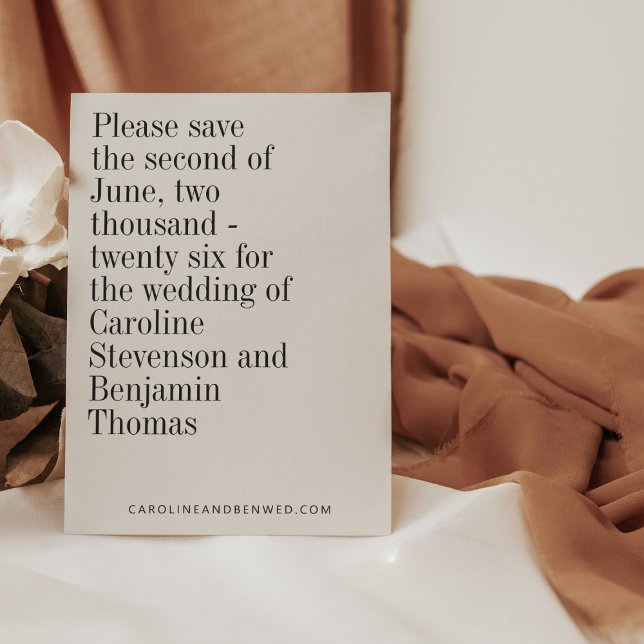 Reserve A Data Casamento Moderno Negro Branco Elegante (Criador carregado)