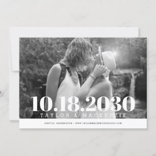 Reserve A Data Casamento Moderno Ousado Simples Minimalista