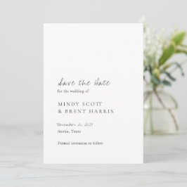 Reserve A Data Casamento Moderno Preto e Branco Minimalista