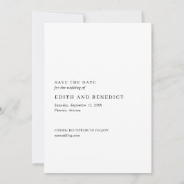 Reserve A Data Casamento Moderno Preto e Branco Minimalista