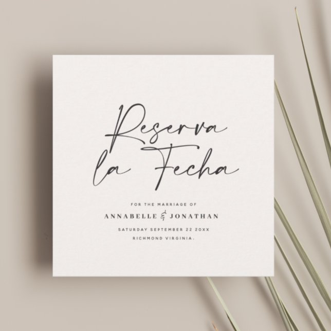 Reserve A Data Casamento moderno Reserva la Fecha creme preto (Criador carregado)