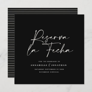 Reserve A Data Casamento moderno Reserva la Fecha creme preto Sal