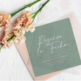 Reserve A Data Casamento moderno Reserva la Fecha sage green