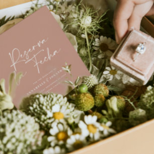 Reserve A Data Casamento moderno Reserva la Fecha terracotta