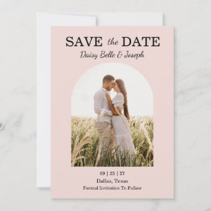 Reserve A Data Casamento Moderno Rosa Blush