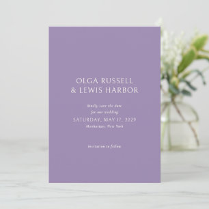 Reserve A Data Casamento Moderno Roxo Simples