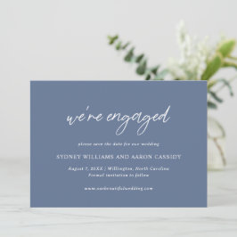 Reserve A Data Casamento Moderno Sydney Azul Empoeirado