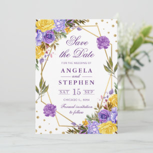 Reserve A Data Casamento Moldura Dourada Flores Primavera Aquarel
