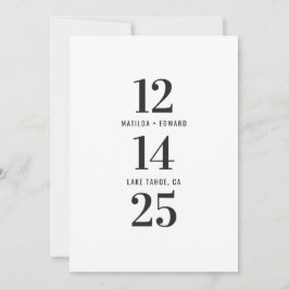 Reserve A Data Casamento monocromático moderno, gráfico, tipograf