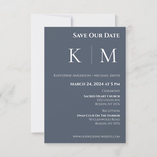 Reserve A Data Casamento-Monograma-Azul-e-Branco- (Frente)