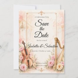 Reserve A Data Casamento Musical Elegante Casamento