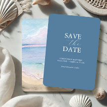 Casamento na Praia Aquarela Salve as Datas