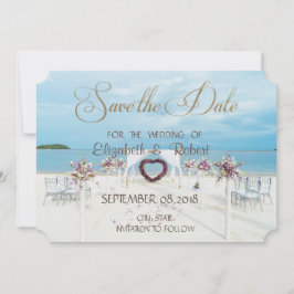 Reserve A Data Casamento na Praia,Arbusto Floral Salve A Data
