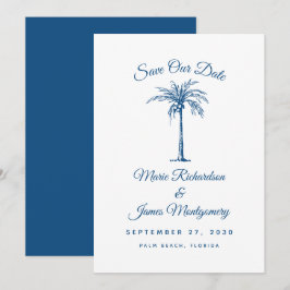 Reserve A Data Casamento na Praia Azul Moderna Salve a Data