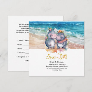 Reserve A Data Casamento na Praia com Casal de Hipopótamos