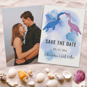 Reserve A Data Casamento na Praia com Tema de Dinossauro Foto Sav