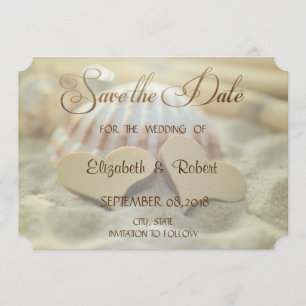 Reserve A Data Casamento na Praia, Concha, Corações de Madeira Sa