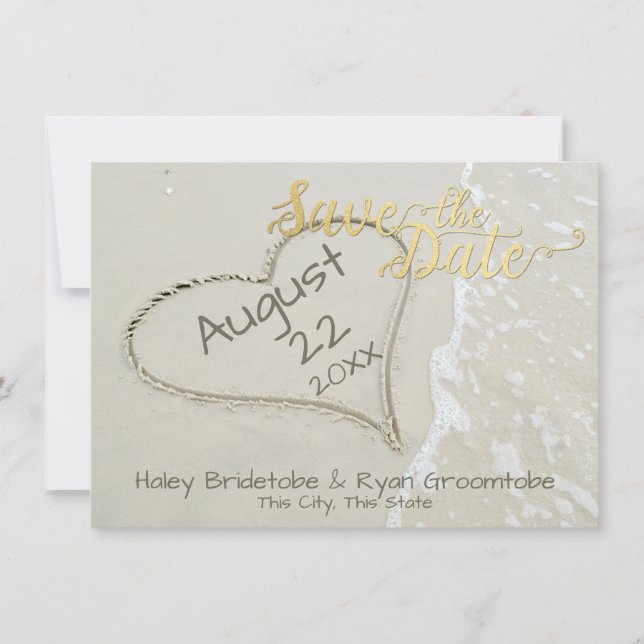 Reserve A Data Casamento na Praia Coração na Areia (Frente)