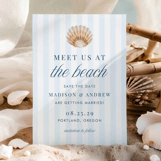 Reserve A Data Casamento na Praia de Conchas com Listras Azuis Co (Criador carregado)