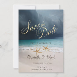 Reserve A Data Casamento na Praia, Estrelas do Mar Salve a Data