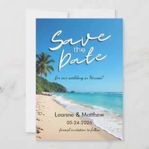 Reserve A Data Casamento na Praia Tropical Salve a Data