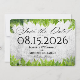 Reserve A Data Casamento Natural Elegante Folha de Samambaia Româ