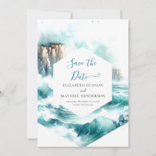 Reserve A Data Casamento Náutico Chic Watercolor