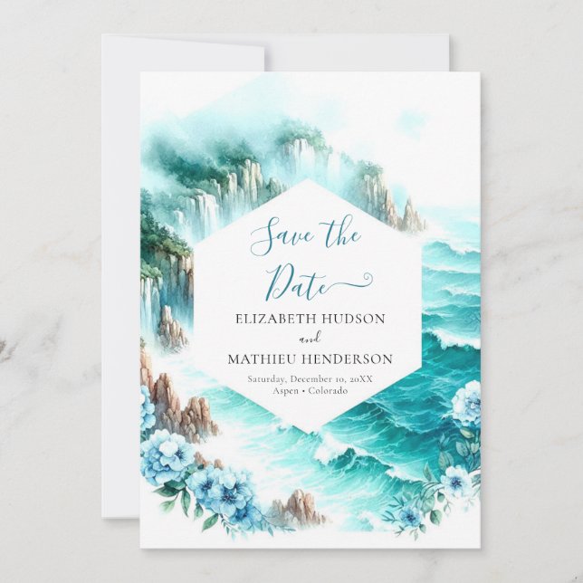 Reserve A Data Casamento náutico da Tipografia Russa (Frente)