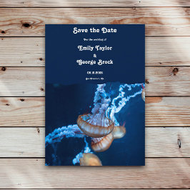 Reserve A Data Casamento Náutico marinho Azul Submarino