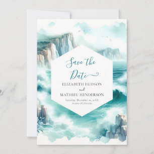 Reserve A Data Casamento Náutico Mínimo de Aquarela