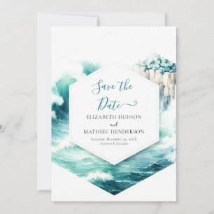 Reserve A Data Casamento Náutico Mínimo Editável