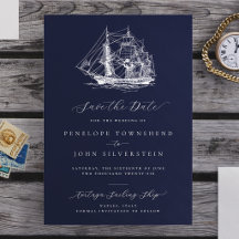 Casamento Naval Elegante Azul-Marinho