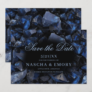 Reserve A Data Casamento Negra de Cristais de Bruxas de Azul Escu