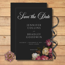 Casamento Negro da Borgonha Moody & Cream Peonies