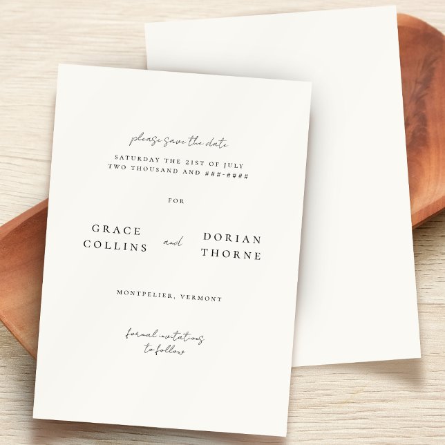 Reserve A Data Casamento neutro elegante de marfim branco elegant (Criador carregado)