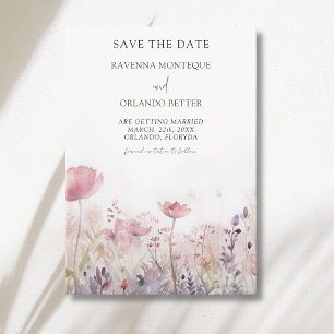 Reserve A Data Casamento no Campo de Flores Silvestres Rústico e