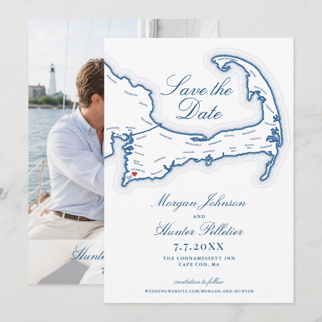 Reserve A Data Casamento no Coonamessett Inn (Frente/Verso)
