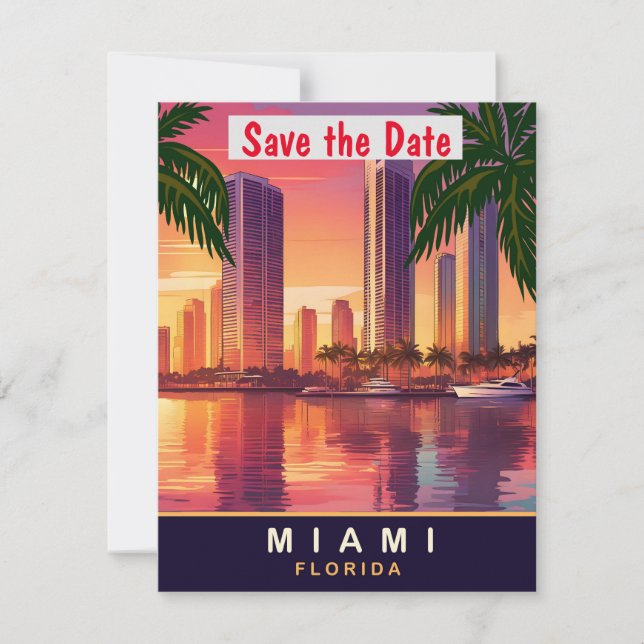 Reserve A Data Casamento no horizonte costeiro de Miami Flórida (Frente)