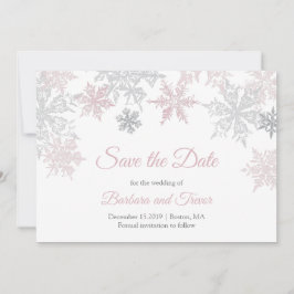 Reserve A Data Casamento no inverno Dusty Pink & Silver Snowflake