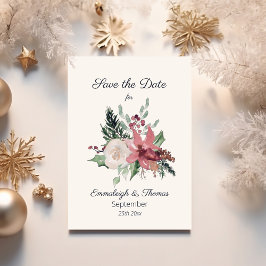 Reserve A Data Casamento no inverno Floral Rosa Poinsettia