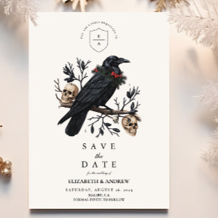 Reserve A Data Casamento no inverno Gótico Raven