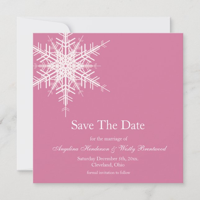 Reserve A Data Casamento no inverno Salvar a Data (Frente)