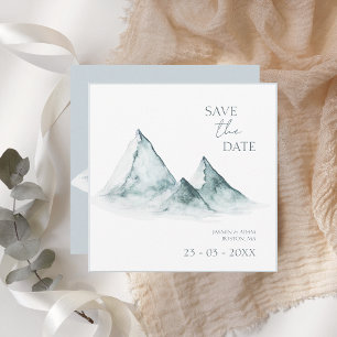 Reserve A Data Casamento no inverno Verde da Montanha de Aquarela
