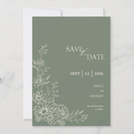 Reserve A Data Casamento no Jardim Botânico Chic em Verde Sálvia