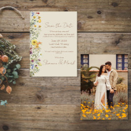 Reserve A Data Casamento no Jardim de Flores Silvestres Foto Salv