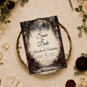 Reserve A Data Casamento no Jardim de Inverno Gótico Mal-humorado