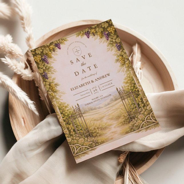 Reserve A Data Casamento no Jardim de Uvas Rústico no Campo (Criador carregado)