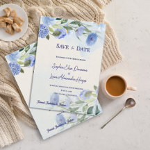 Casamento no Jardim Floral com Aquarela Azul Desbo