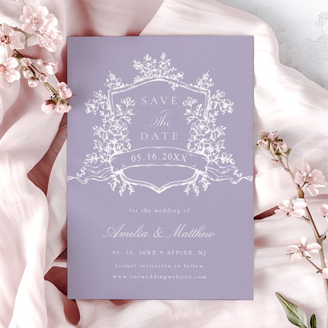 Reserve A Data Casamento no Jardim Lavanda Clássico Florido (Criador carregado)
